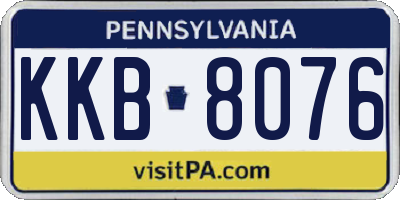 PA license plate KKB8076