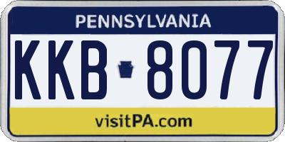 PA license plate KKB8077