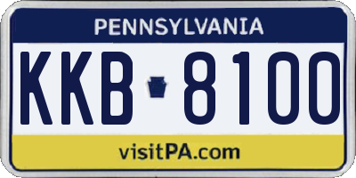 PA license plate KKB8100