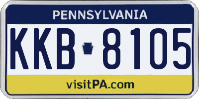 PA license plate KKB8105