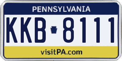 PA license plate KKB8111