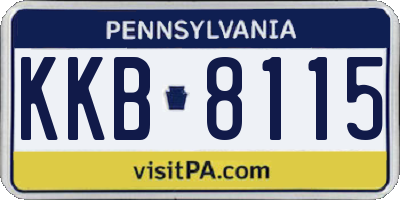 PA license plate KKB8115