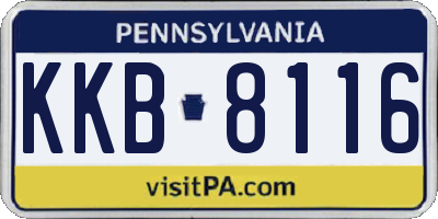 PA license plate KKB8116