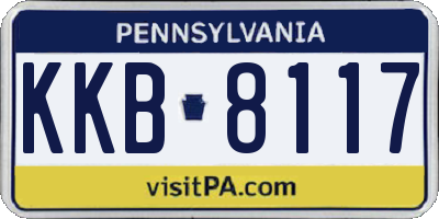 PA license plate KKB8117