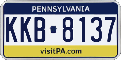 PA license plate KKB8137