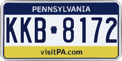 PA license plate KKB8172
