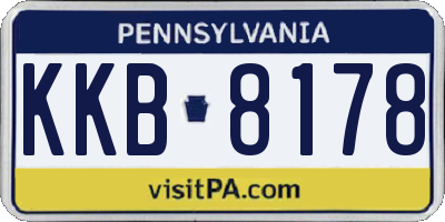PA license plate KKB8178