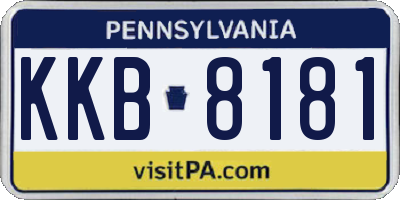 PA license plate KKB8181
