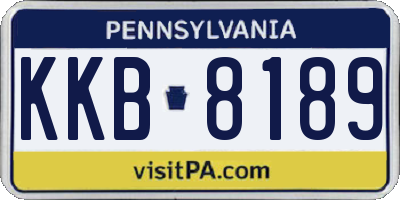 PA license plate KKB8189