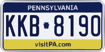 PA license plate KKB8190