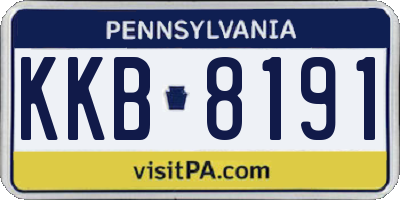 PA license plate KKB8191