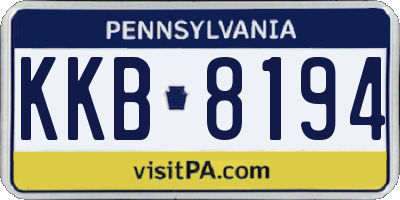 PA license plate KKB8194