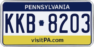 PA license plate KKB8203