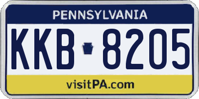 PA license plate KKB8205