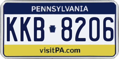 PA license plate KKB8206