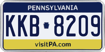 PA license plate KKB8209