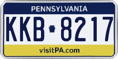 PA license plate KKB8217