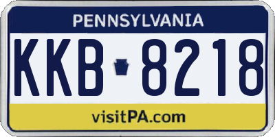 PA license plate KKB8218