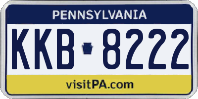 PA license plate KKB8222