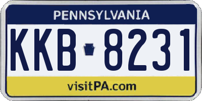 PA license plate KKB8231