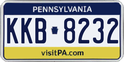 PA license plate KKB8232