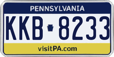 PA license plate KKB8233