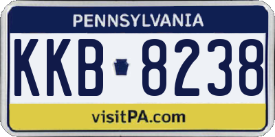 PA license plate KKB8238