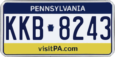 PA license plate KKB8243