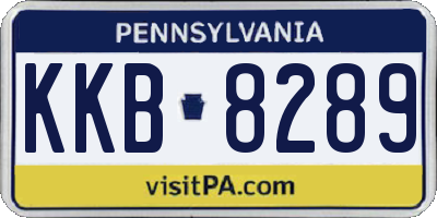 PA license plate KKB8289