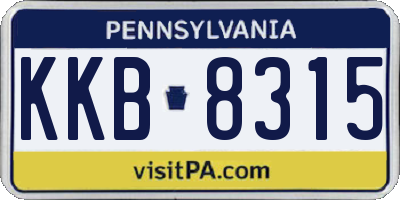 PA license plate KKB8315