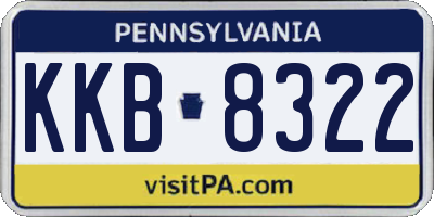 PA license plate KKB8322