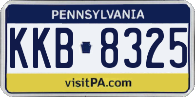 PA license plate KKB8325