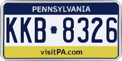 PA license plate KKB8326