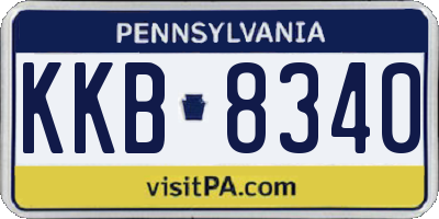 PA license plate KKB8340