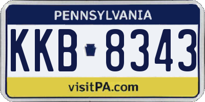 PA license plate KKB8343
