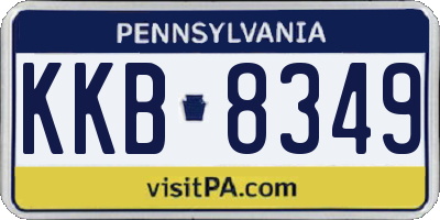 PA license plate KKB8349