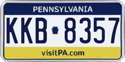 PA license plate KKB8357