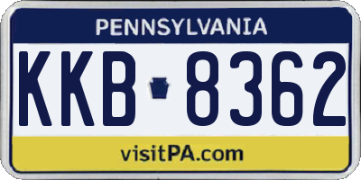 PA license plate KKB8362