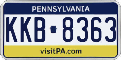 PA license plate KKB8363