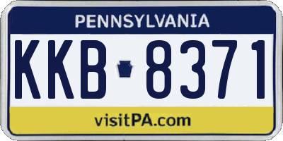 PA license plate KKB8371