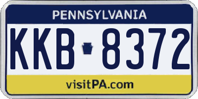 PA license plate KKB8372
