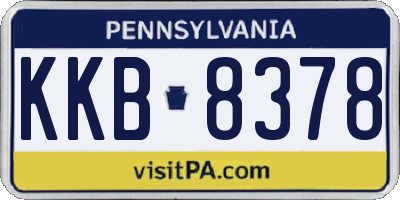PA license plate KKB8378