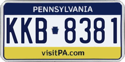 PA license plate KKB8381