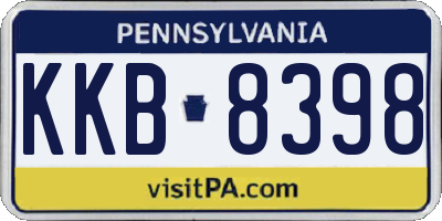 PA license plate KKB8398