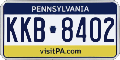 PA license plate KKB8402