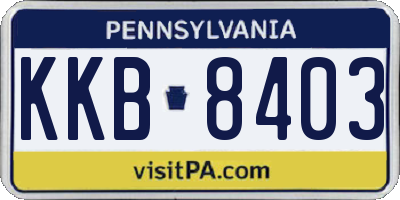 PA license plate KKB8403