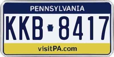 PA license plate KKB8417