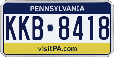 PA license plate KKB8418