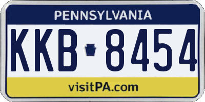 PA license plate KKB8454