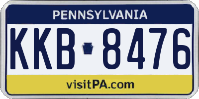 PA license plate KKB8476